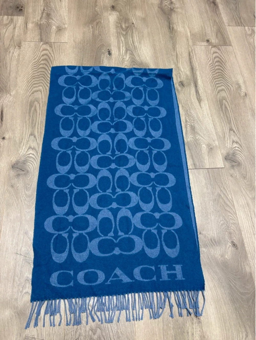Coach signature oversized reversible wool muffler Scarf 70”X 20”